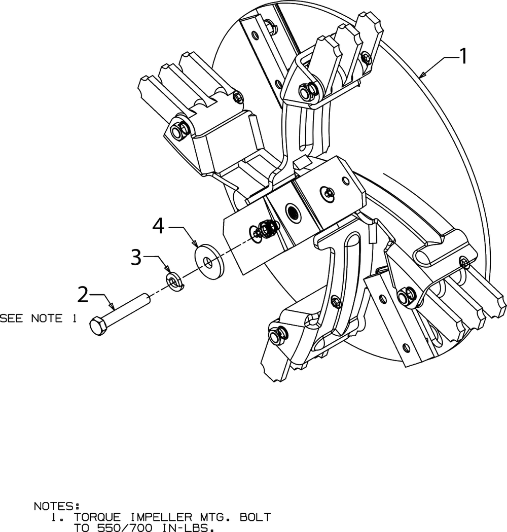 Impeller Assembly Diagram and Parts List for CS45M4 (24A-45M4700)(2017) Yard Machines Chipper Shredder